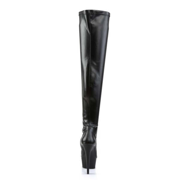 Oberschenkelhohe Stiefel DELIGHT mit Plateau Kunstleder schwarz von