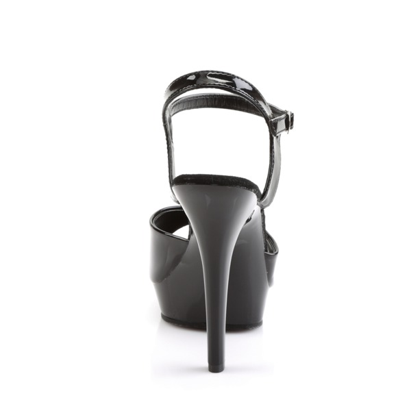Knöchelriemen Sandalette LIP-109 Lack schwarz von Pleaser
