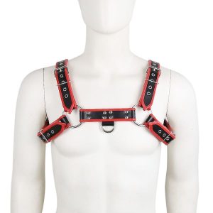 Schwarz roter Harness aus Veganleder von Fixxx