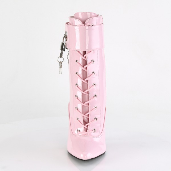 Stiefelette mit austauschbaren Fußfesseln DOMINA-1023 pink von Devious