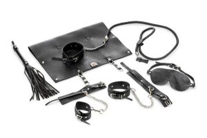 9-piece PU Leather Bondage Set - Black von ZENN