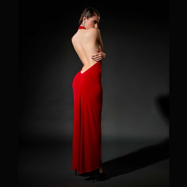 Langes rotes Gala Kleid von Patrice Catanzaro