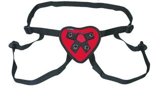 LUX FETISH Red Heart Strap-On Harness von Lux Fetish