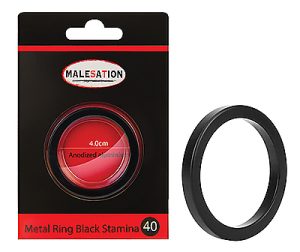 MALESATION Metal Ring Black Stamina 40 von MALESATION