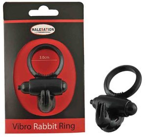 MALESATION Vibro-Rabbit-Ring black von MALESATION