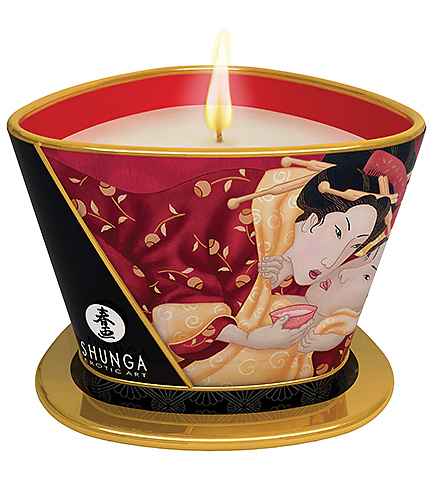 SHUNGA Massage Kerze Romance Erdbeerwein 170ml von Shunga
