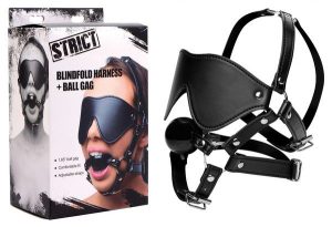 STRICT Eye Mask Harness with Ball Gag von Strict